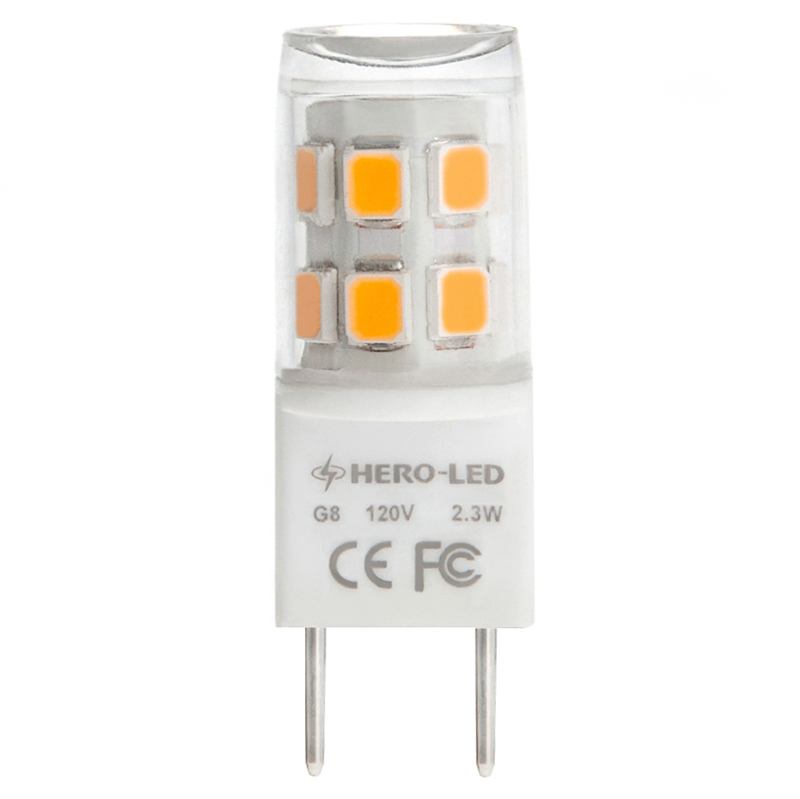 AC100-130V, T4 JD G8 LED Bulb, 2.3 Watts, 20W Equivalent, 5-Pack